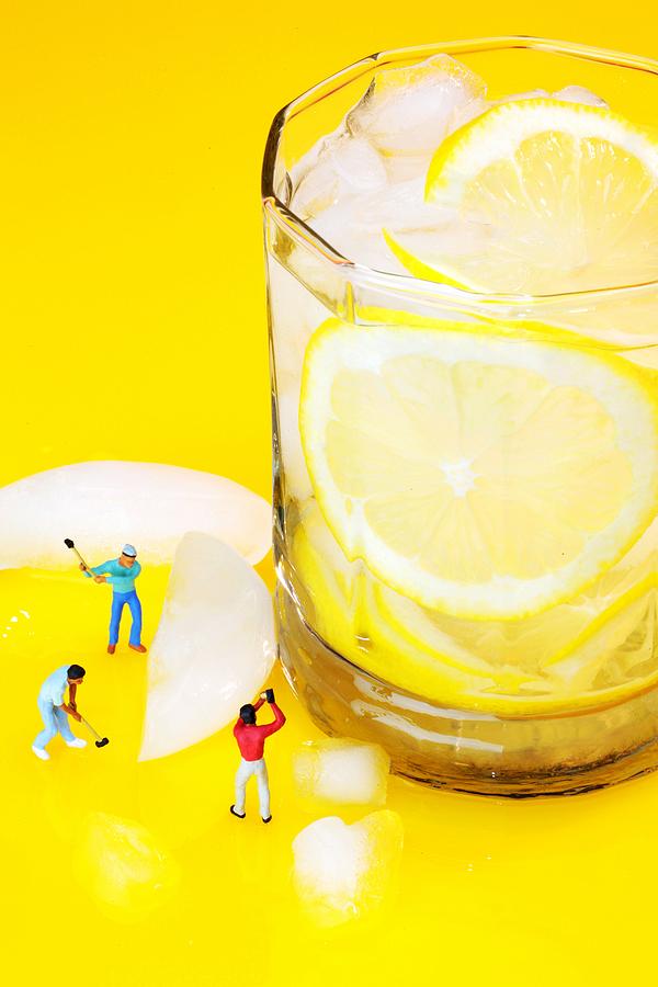 Ice making for lemonade little people on food Photograph by Paul Ge