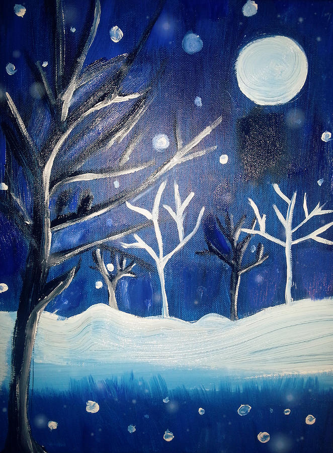 Ice Moon Painting by Tiffany  Rios 