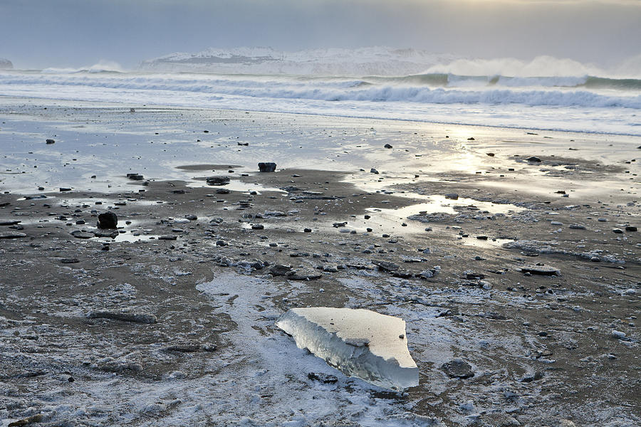 Winter Photograph - Ice on Fossil Beach by Tim Grams