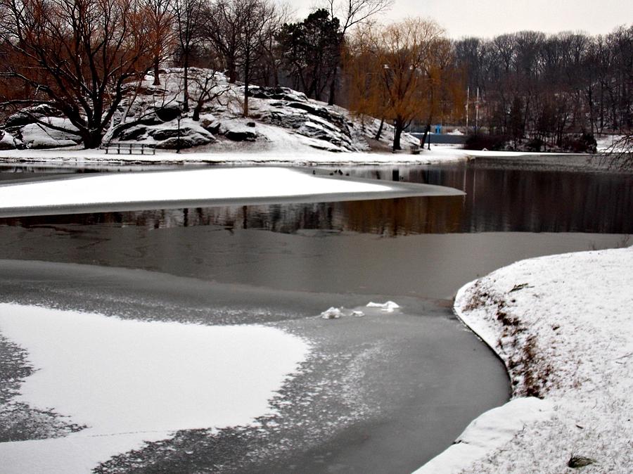 Central Park Photograph - Ice Pond Winter  by Marvin Washington