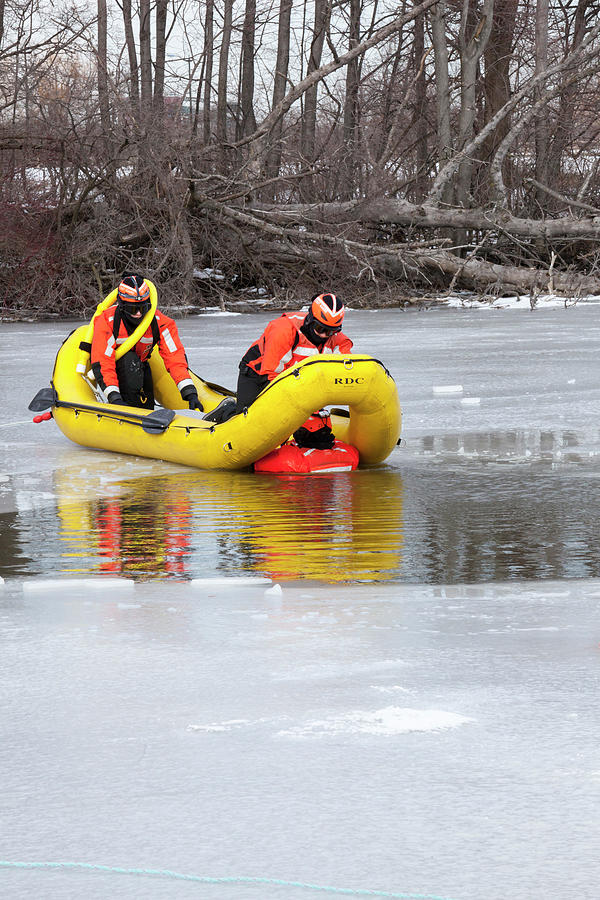 Ice Rescue Demonstration Photograph by Jim West/science Photo Library