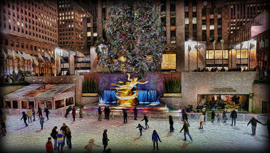 Ice Rink at Rockefeller Center Photograph by Lee Dos Santos