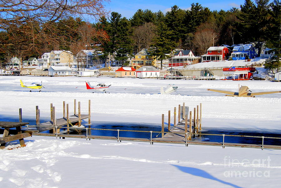 Planes On The Ice Runway In New Hampshire Photograph by Eunice Miller