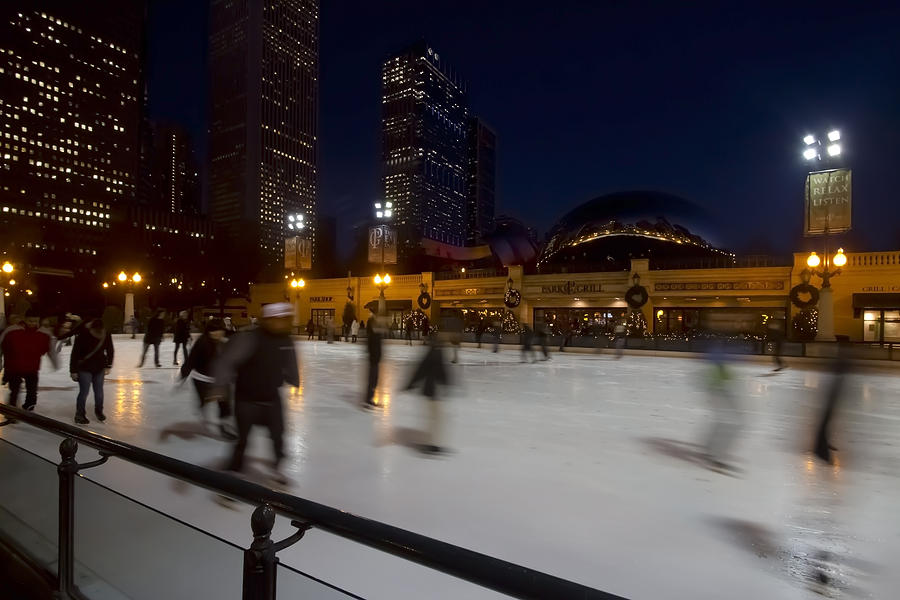 Ice Skaters By The  Bean Photograph by Sven Brogren