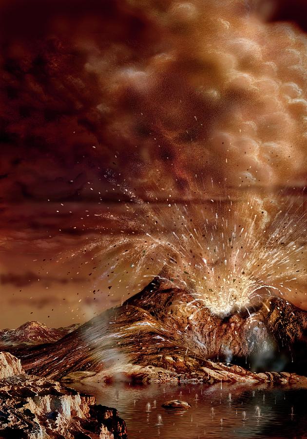 Ice Volcano Eruption On Titan Photograph by David A. Hardy/science ...