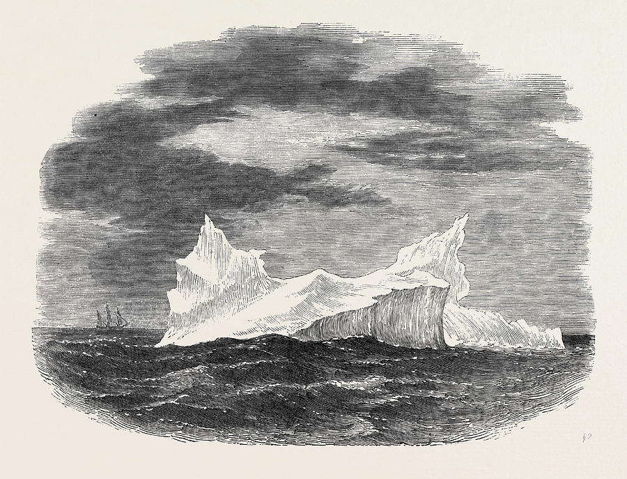 Iceberg Passed By The Ship Northumberland Drawing by English School