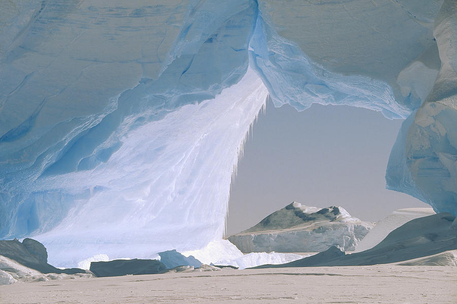 Icebergs In Frozen Ice Shelf Weddell Photograph by Konrad Wothe
