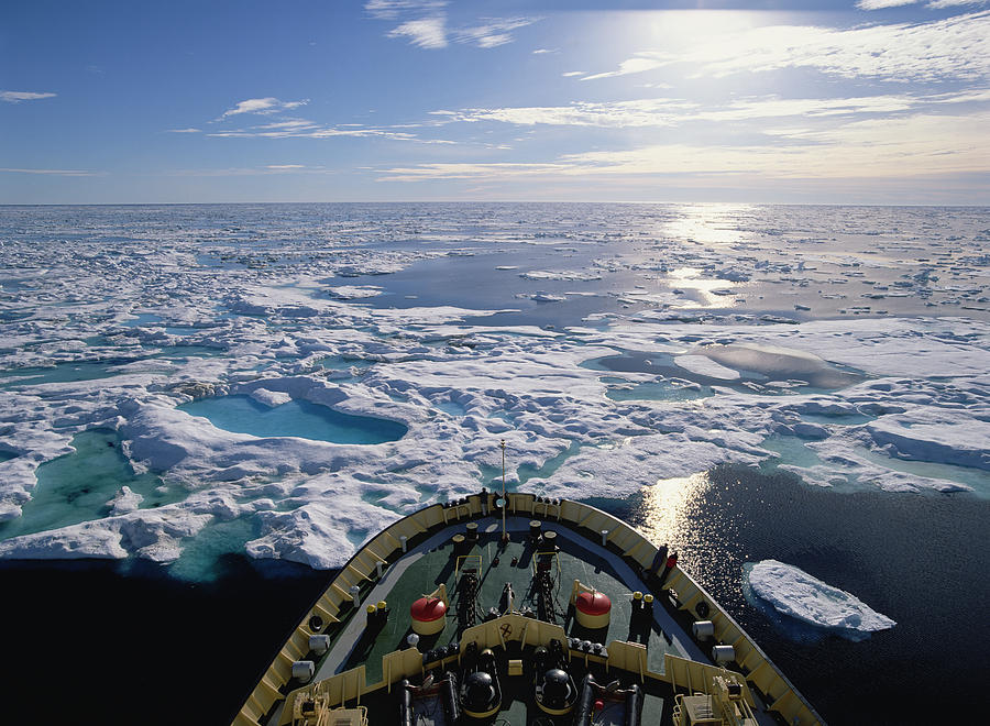 Icebreaker In The Arctic Canada Photograph by Konrad Wothe