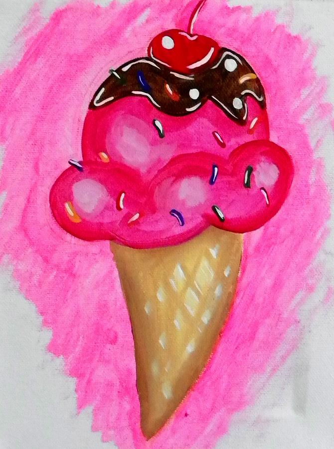 Icecream Painting by Marisela Mungia