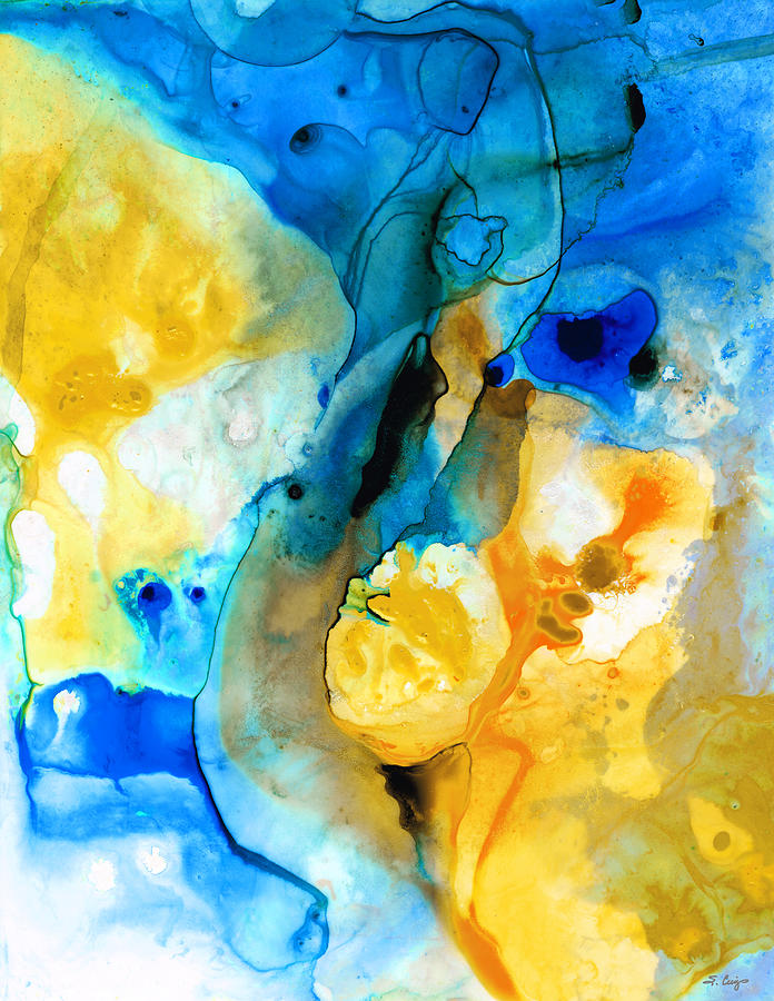 Abstract Painting - Iced Lemon Drop - Abstract Art By Sharon Cummings by Sharon Cummings