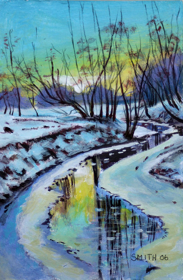 Iced River Painting by Tom Smith