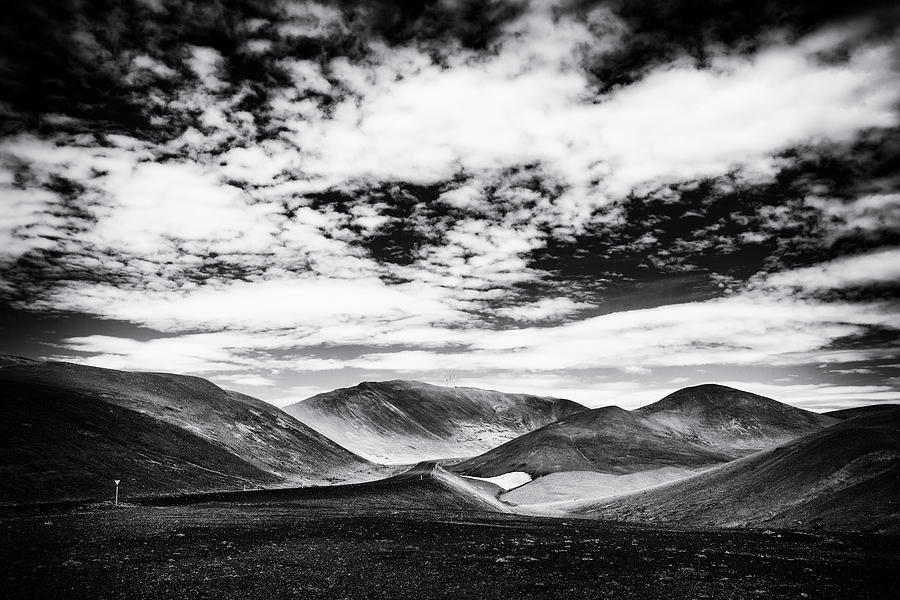 Iceland black and white mountain landscape Photograph by Matthias Hauser