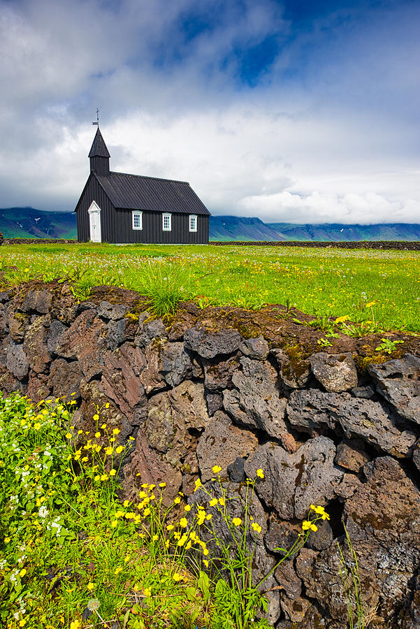 Iceland Budir Church In Wonderful Landscape Photograph