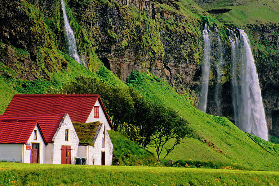 Iceland farm falls Photograph by Dennis Cox