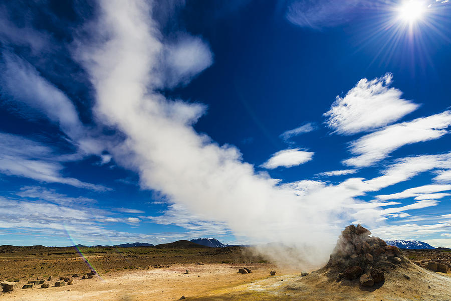 Iceland Hverir - Fumarole with steam in fascinating landscape Photograph by Matthias Hauser