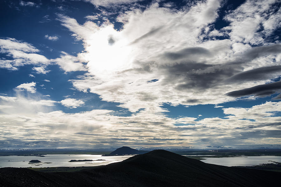 Iceland Lake Myvatn with dramatic clouds in the sky Photograph by Matthias Hauser