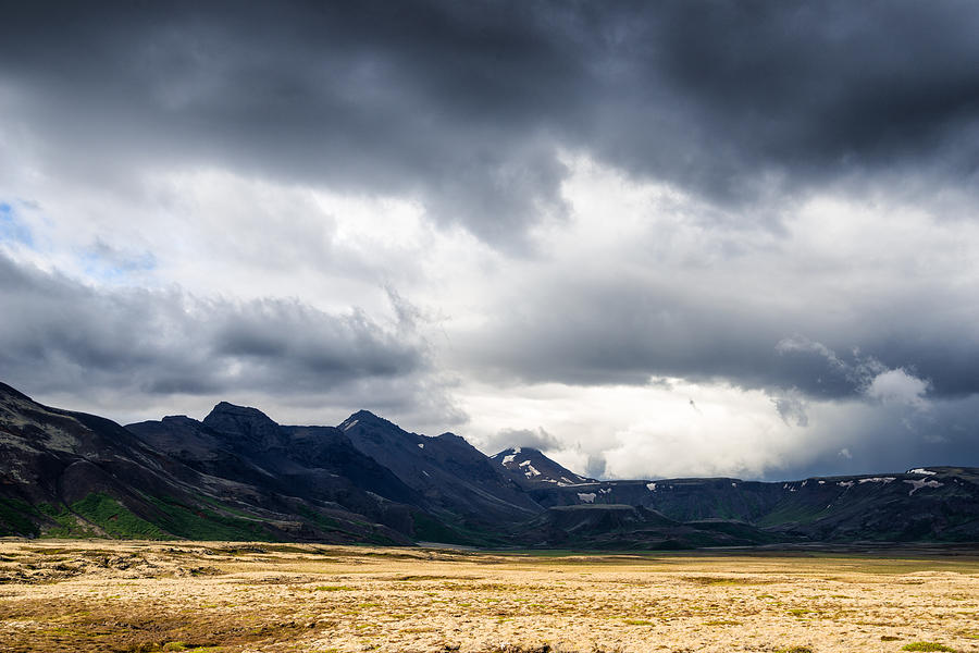 Iceland landscape with dramatic sky and fantastic light Photograph by Matthias Hauser