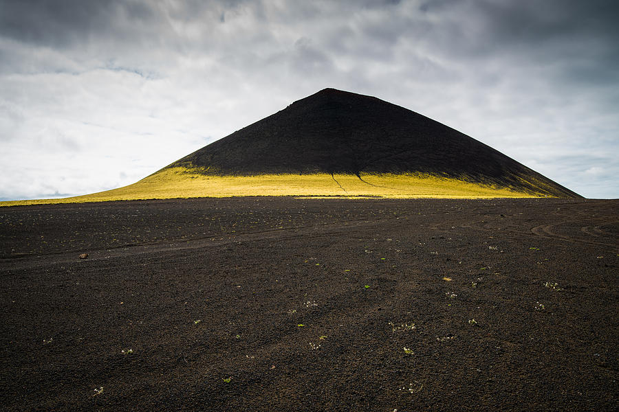 Nature Photograph - Iceland minimalist landscape brown black yellow by Matthias Hauser