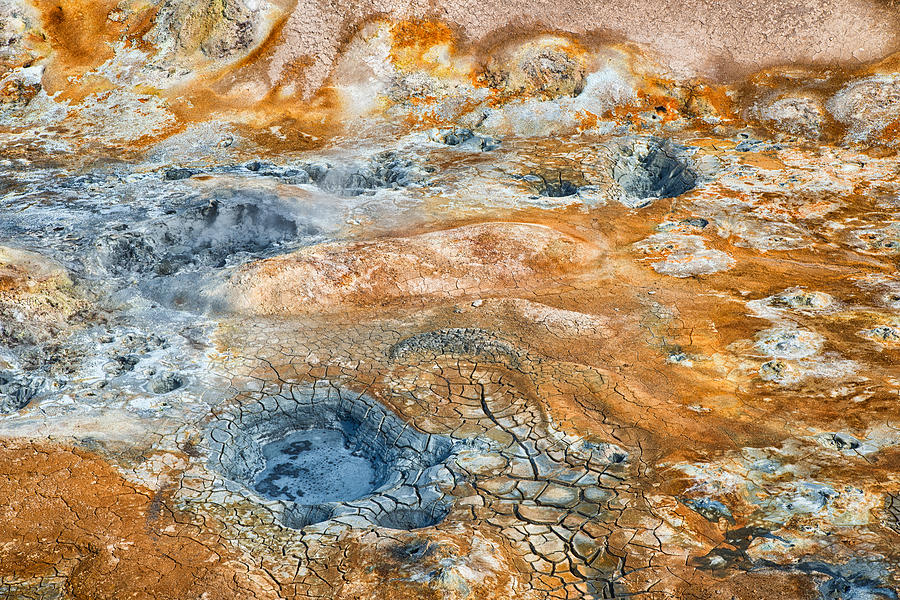 Abstract Photograph - Iceland natural abstract mud pots and sulphur by Matthias Hauser