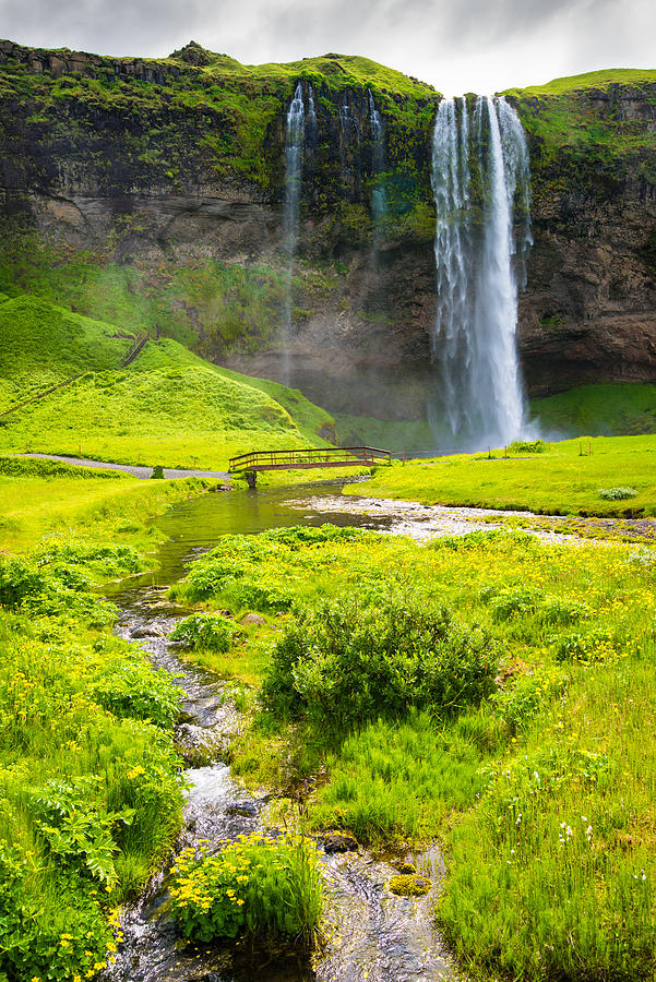 Nature Photograph - Iceland Seljalandsfoss waterfall by Matthias Hauser