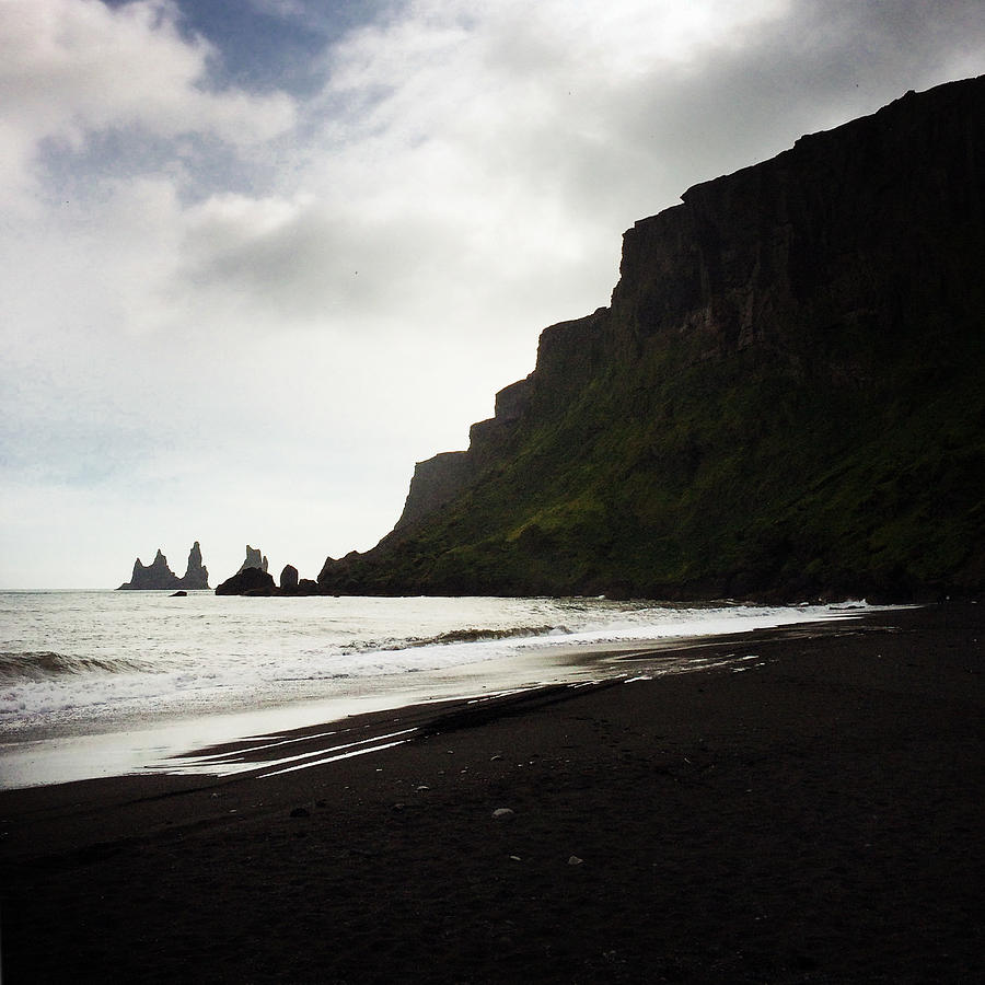 Nature Photograph - Iceland Vik Reynisdrangar cliffs and ocean by Matthias Hauser
