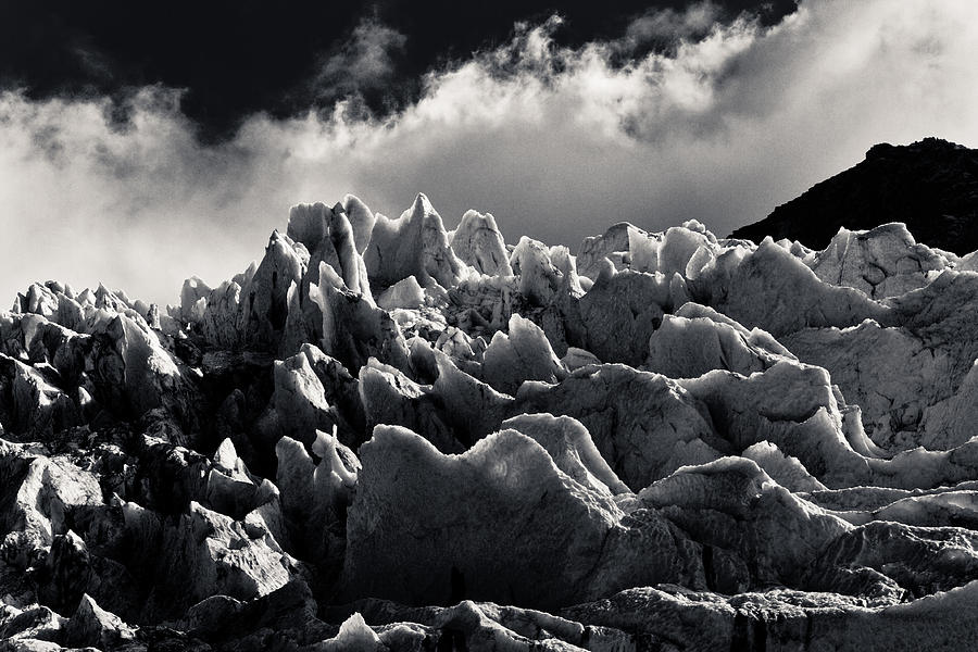 Icelandic Glacier - Black and White Photograph by Anthony Doudt