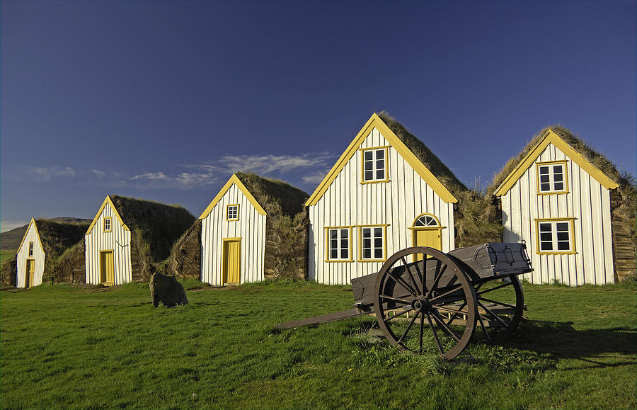 Architecture Photograph - Icelandic Turf Houses by Claudio Bacinello