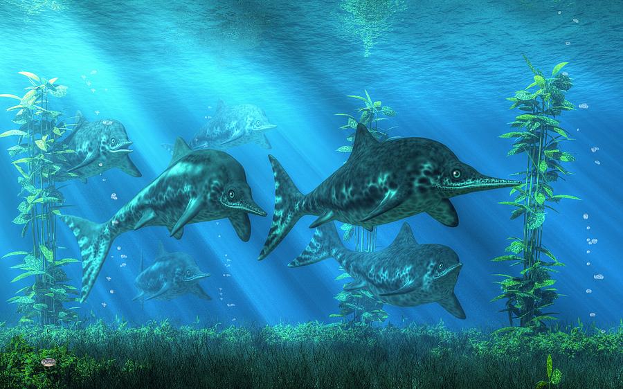 Ichthyosaurs Digital Art by Daniel Eskridge