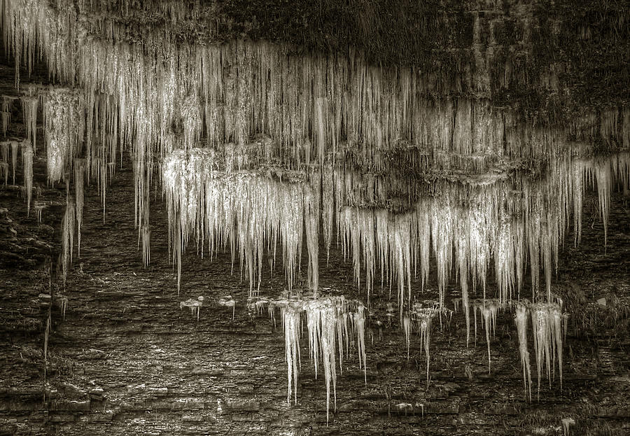 Icicles at Watkins Glen Photograph by Michael Kirk