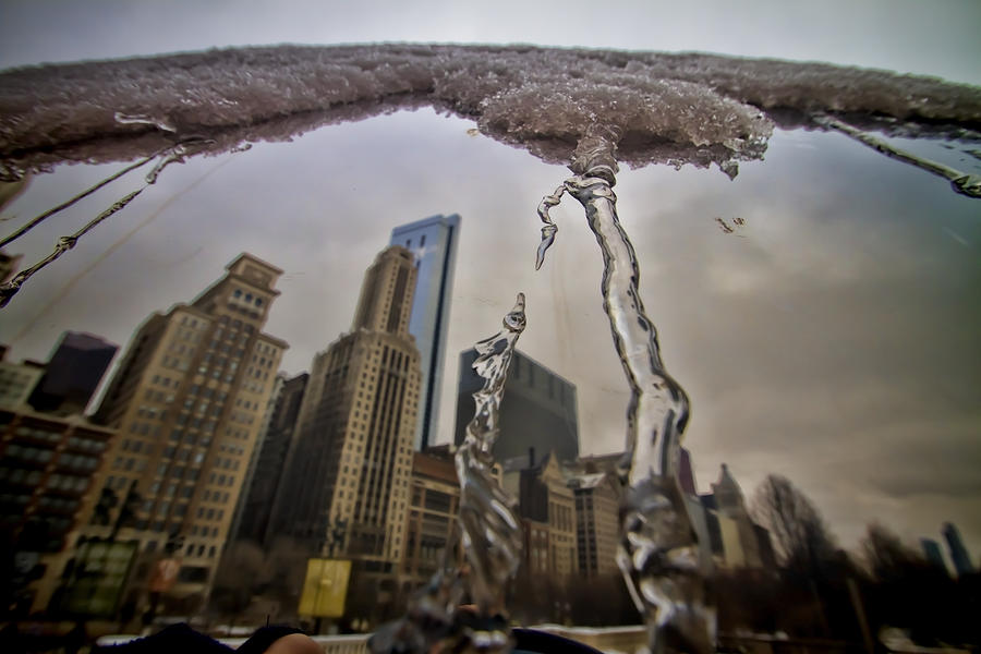 Icicles on Chicagos Bean Photograph by Sven Brogren