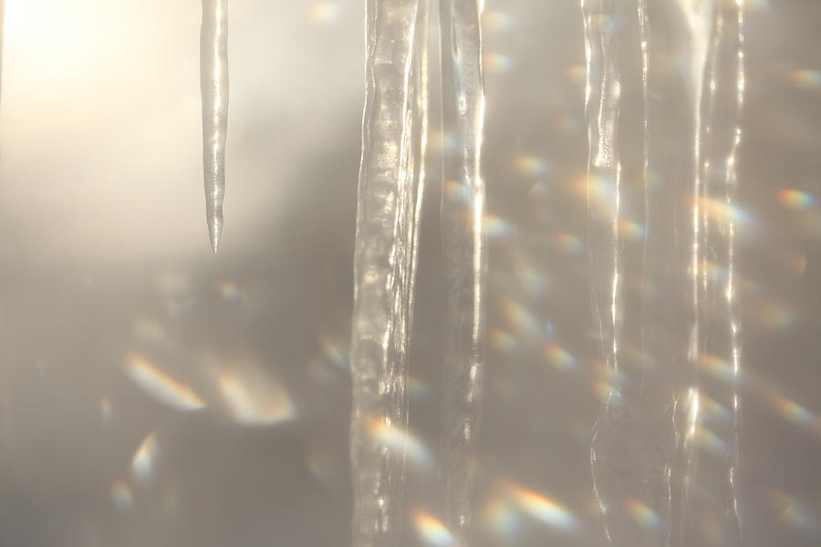 Icicles seen through a frosty window Photograph by Ulrich Kunst And Bettina Scheidulin