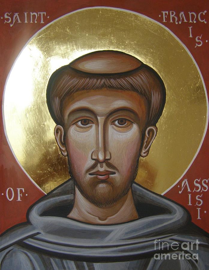 Icon of St Francis of Assisi Painting by Peter Murphy.