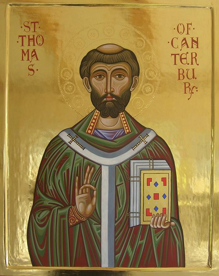 Icon Painting - Icon of St Thomas Becket of Canterbury by Peter Murphy