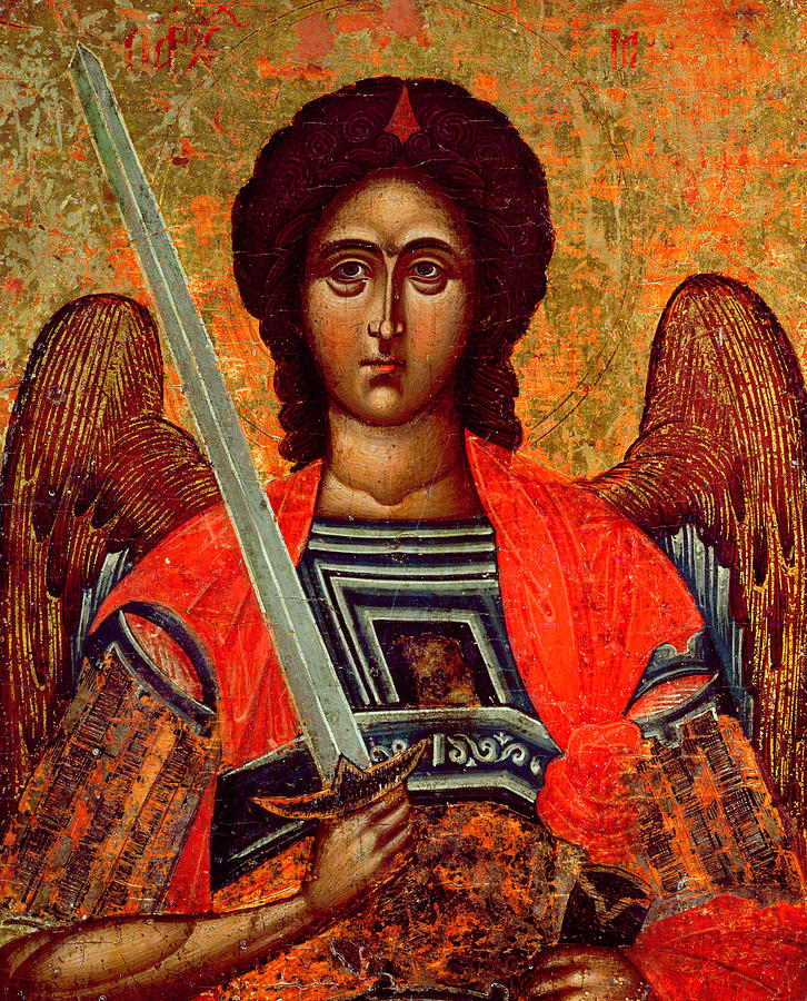 Greek Painting - Icon of the Angel Michael by Greek School
