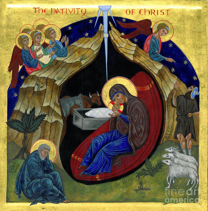 Icon Of The Nativity Painting by Juliet Venter