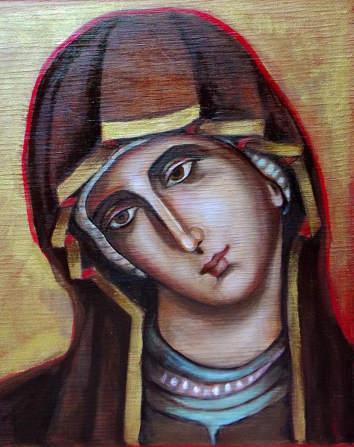 Blessed Virgin Mary Painting - Icon of Virgin Mary by Irena Mohr