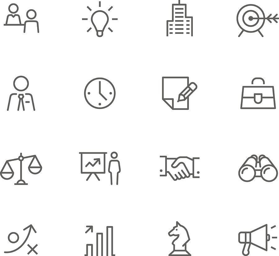 Icon Set, Business Drawing by Roccomontoya