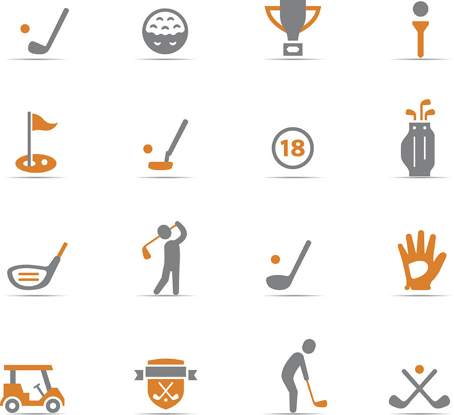 Icon Set, Golf Drawing by Roccomontoya