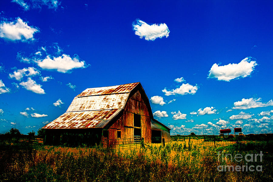 Summer Photograph - Iconic Kansas Red Barn by JC Kirk