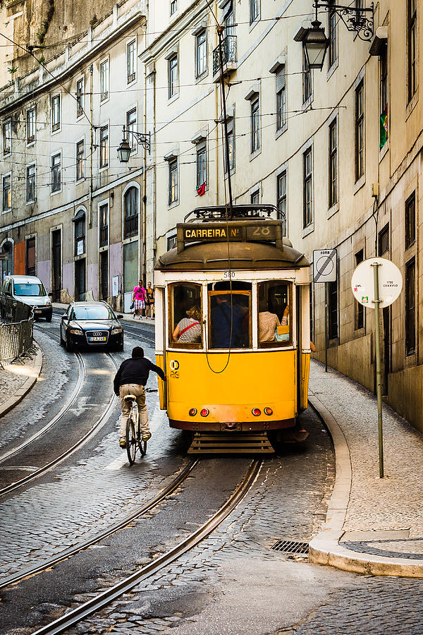 Vintage Photograph - Iconic Lisbon Streetcar No. 28 II by Marco Oliveira