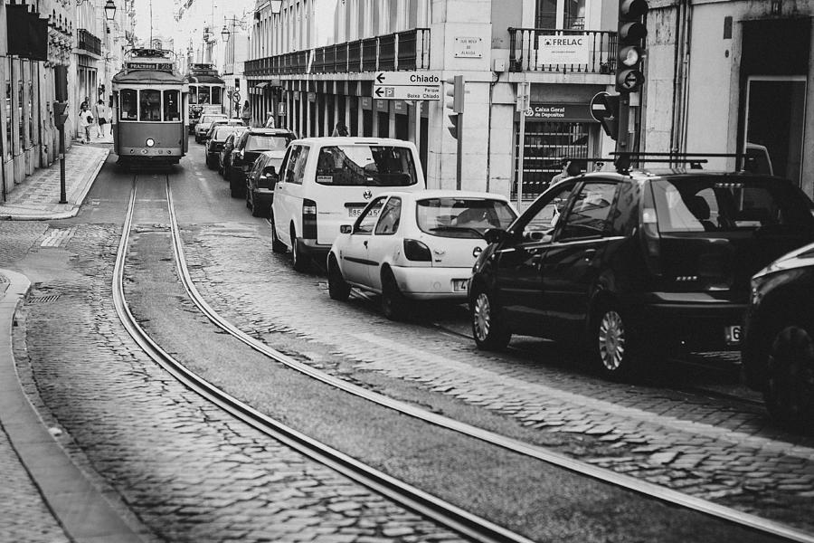 Vintage Photograph - Iconic Lisbon Streetcar No. 28 V by Marco Oliveira