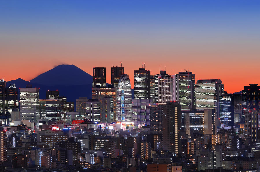 Skyscraper Photograph - Iconic Mt Fuji with Shinjuku Skyscrapers by Duane Walker