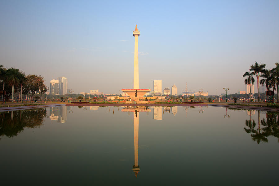 Iconic National Monument Monas. Jakarta city, Indonesia. Photograph by Ali Trisno Pranoto