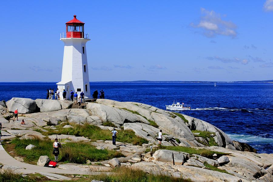 Iconic Peggys Cove Lighthouse Nova Scotia Canada Photograph by Gary Corbett