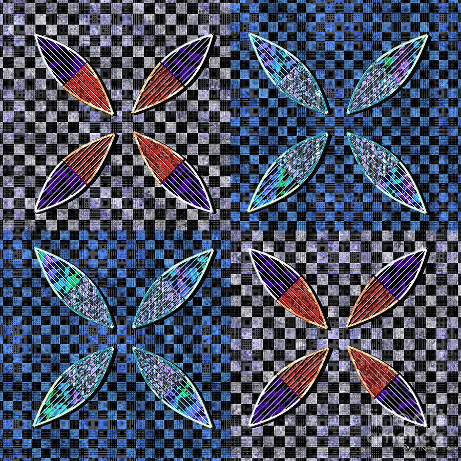 Pattern Digital Art - Vesica Piscis and Checkers No. 3 by Walter Neal