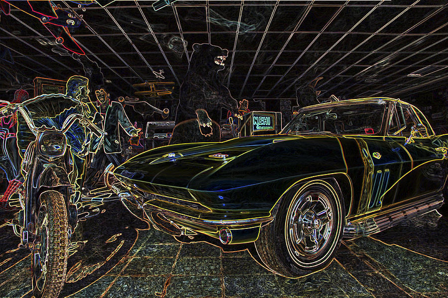 Icons of Americana Stylized - Corvette - Elvis - Marilyn Photograph by Jason Politte