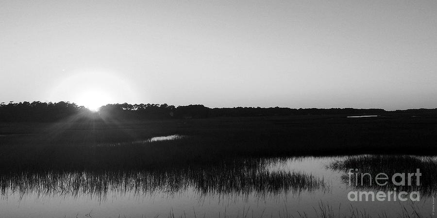 ICW Sunset in Black and White Photograph by Shelia Kempf