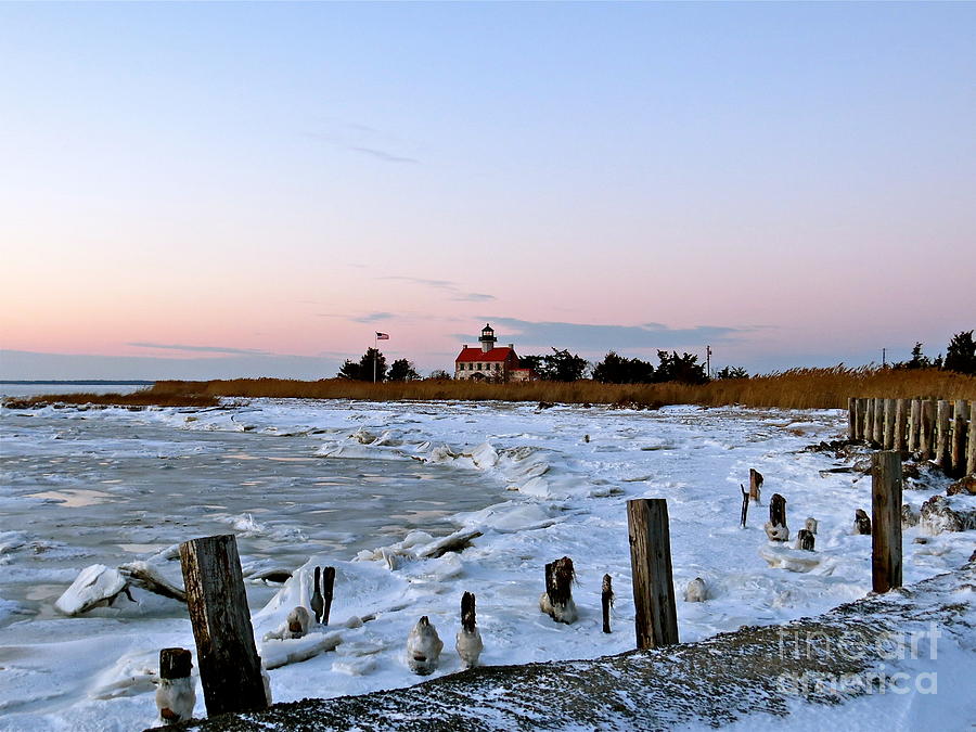 Icy Day At East Point Lighthouse Photograph by Nancy Patterson
