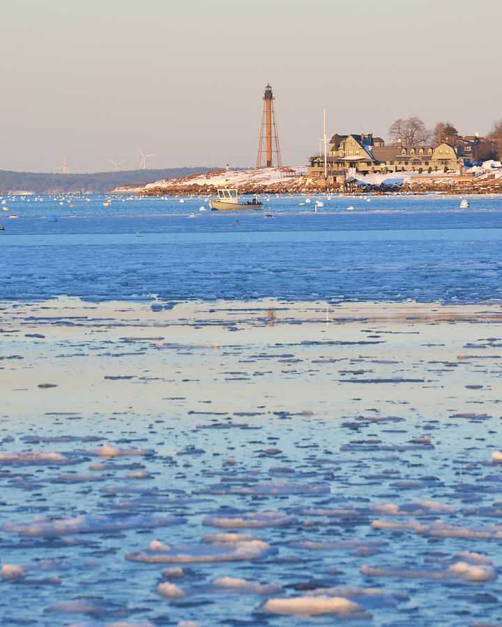 Icy day on Marblehead Harbor Photograph by Toby McGuire