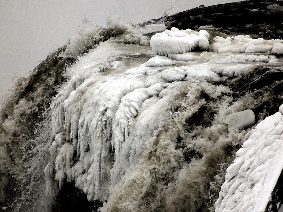 Icy Niagara Falls Closeup Watercolor Effect Photograph by Rose Santuci-Sofranko